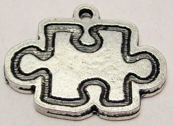 Outline Style Puzzle Piece Genuine American Pewter Charm
