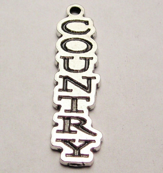 Country Letters Going Down Genuine American Pewter Charm
