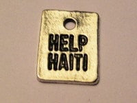 Help Haiti Genuine American Pewter Charm