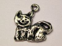 Smiling Cat Genuine American Pewter Charm