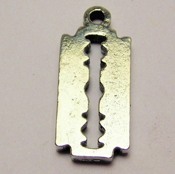 Perfect One Inch Razor Blade Genuine American Pewter Charm