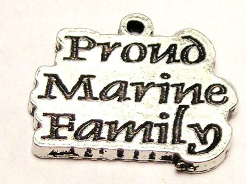 Proud Marine Family Genuine American Pewter Charm