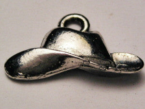 Side View Cowboy Hat Genuine American Pewter Charm