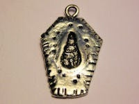 Coffin With Blood Drop Genuine American Pewter Charm