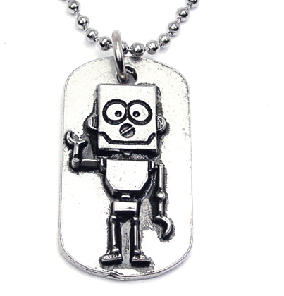 Robot Catalog Dog Tag Necklace