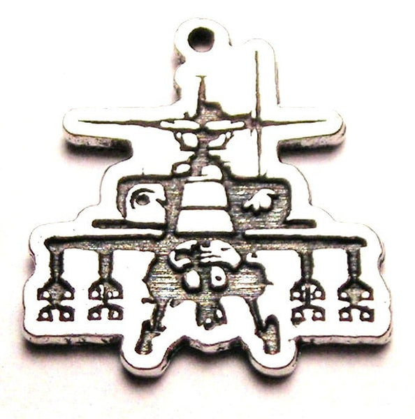 Apache Helicopter Genuine American Pewter Charm