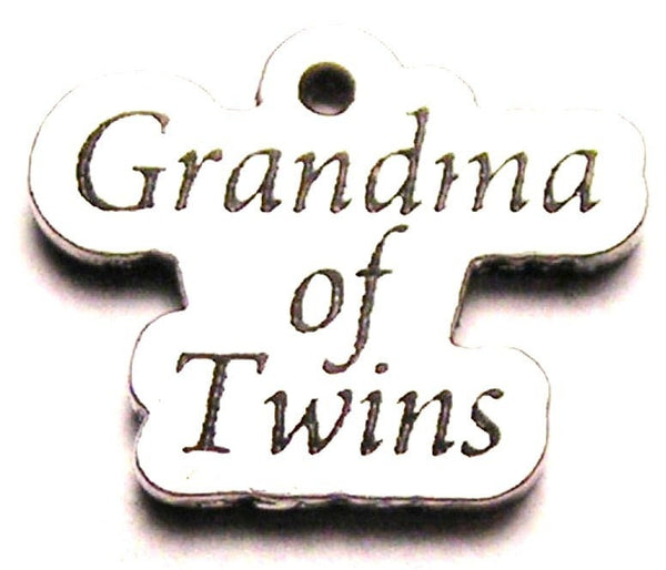 Grandma Of Twins Genuine American Pewter Charm