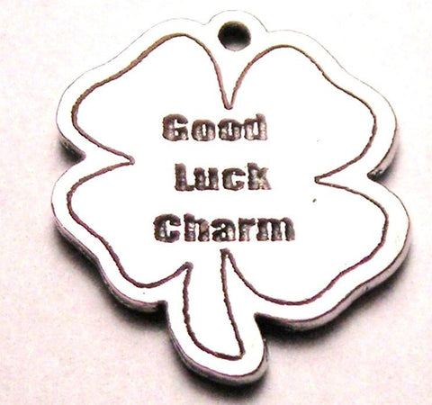 Good Luck Charm Four Leaf Clover Genuine American Pewter Charm