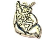 Fairy On A Flower Genuine American Pewter Charm