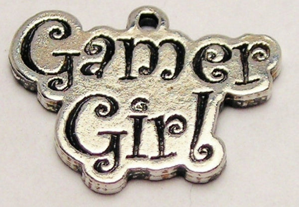 Gamer Girl Genuine American Pewter Charm