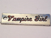 Vampire Girl Genuine American Pewter Charm