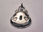 Purse With Hearts Genuine American Pewter Charm