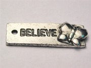 Believe With Butterfly Tab Genuine American Pewter Charm