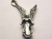 Ornate Guardian Angel Genuine American Pewter Charm