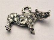 Rhino Genuine American Pewter Charm