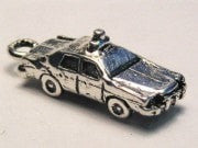 Police Car Genuine American Pewter Charm