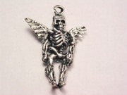 Male Day Of The Dead Angel Genuine American Pewter Charm