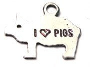 I Love Pigs Genuine American Pewter Charm