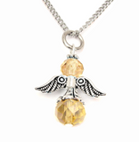 Birthstone Guardian Angel Charm Necklace