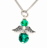 Birthstone Guardian Angel Charm Necklace