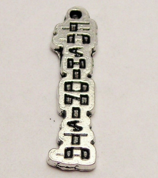 Fashionista Letters Going Down Genuine American Pewter Charm