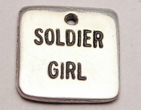 Soldier Girl Genuine American Pewter Charm