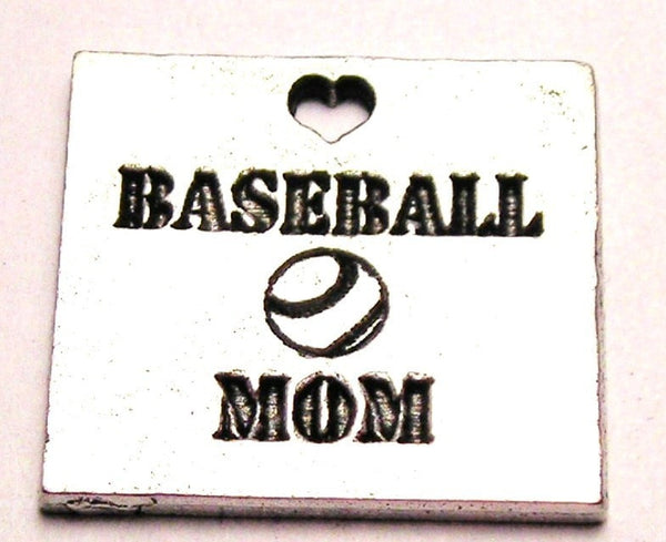 Baseball Mom Genuine American Pewter Charm