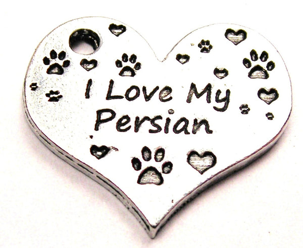 I Love My Persian Heart Genuine American Pewter Charm