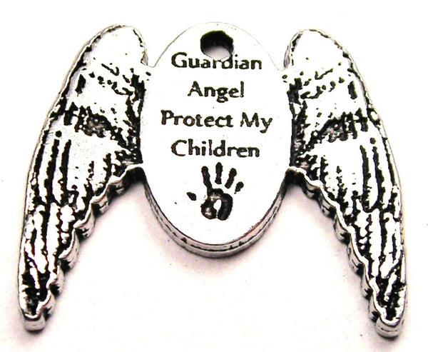 Guardian Angel Protect My Children Genuine American Pewter Charm