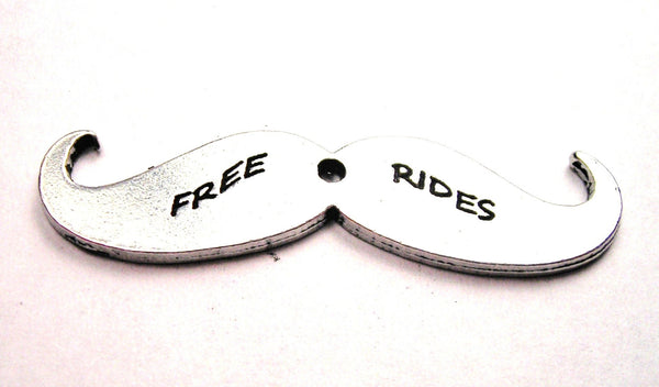 Moustache Free Rides Genuine American Pewter Charm