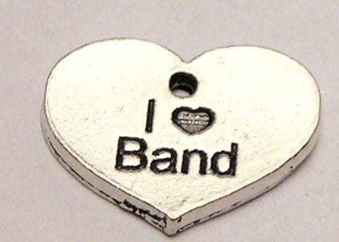 I Love Band Accent Heart Genuine American Pewter Charm