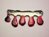 Throat Slit Bleeding Vampire Style Genuine American Pewter Charm