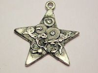 Steampunk Star Genuine American Pewter Charm