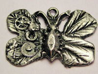Steampunk Butterfly Genuine American Pewter Charm