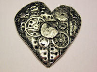 Steampunk Welded Heart Pendants Genuine American Pewter Charm