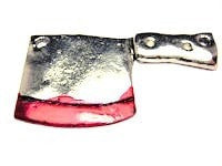 Meat Cleaver Pendant Large With Blood Genuine American Pewter Charm