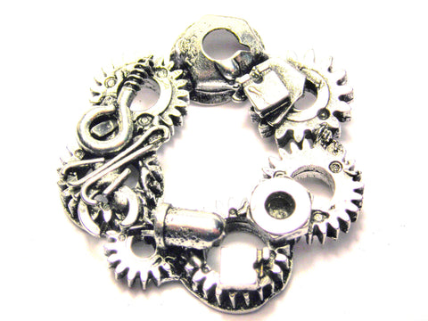 Steampunk Gears Pendant Genuine American Pewter Charm