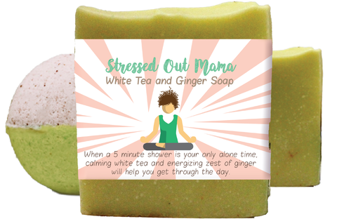 Stressed Out Mama White Tea Ginger Scented Bath Gift Set