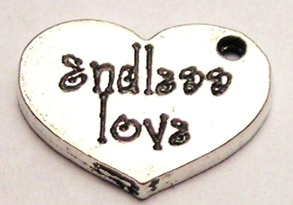 Endless Love Accent Heart Genuine American Pewter Charm