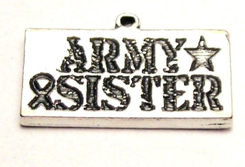 Army Sister Genuine American Pewter Charm