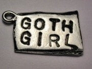 Goth Girl Genuine American Pewter Charm