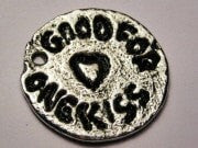 Good For One Kiss Token Genuine American Pewter Charm