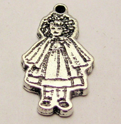 Vintage Style Porcelain Doll Genuine American Pewter Charm