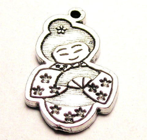Geisha Girl Genuine American Pewter Charm