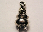 Skull In Cauldron Genuine American Pewter Charm