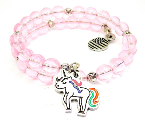 Unicorn With Rainbow Tail Multi Wrap Bracelet