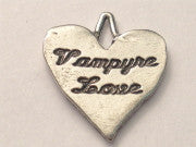 Vampyre Love Heart Genuine American Pewter Charm