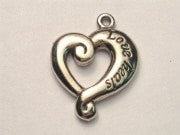 Love Heals Genuine American Pewter Charm