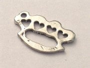 Brass Knuckles With Hearts Genuine American Pewter Charm