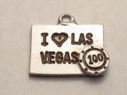 I Love Vegas Genuine American Pewter Charm